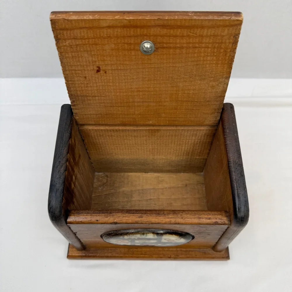 Vintage Handmade Wooden Recipe Box Rustic Cottagecore Farmhouse